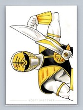 Power Ranger, White - Scott Sketches Trading Card Print Fan Art picture