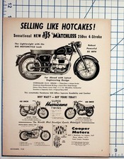 1958 AJS Matchless 250cc Motorcycle Ad - Super Hurricane Twins Vintage Print picture