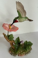 Vtg Home Interiors Porcelain Ruby-Throated Hummingbird Figurine picture