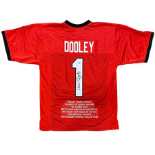 Vince Dooley Autographed Georgia (Red #1) Custom STAT Jersey - JSA picture