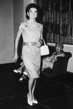 First Lady Jacqueline Kennedy stands lobby Hotel Biltmore wearing - Old Photo picture