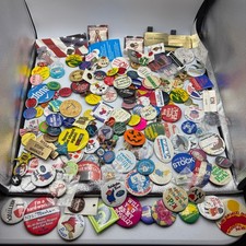 Vintage Pinback Button Pin Lot Political Union Pop Culture Macy's Badges picture