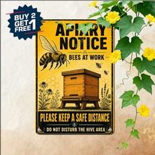 Beekeeping Warning Notice Sign Metal Sign Apiary Caution Hazard Plaque picture