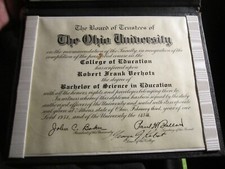 1951 OHIO UNIVERSITY DEGREE BACHELOR OF SCIENCE IN CASE BBA-40 picture