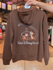 Disney Parks 2026 Chip & Dale Walt Disney World Brown Hoodie NEW Size M picture