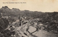 c1910s Arizona. Ray Consolidated Copper Co’s Working Mining Settlement. Postcard picture
