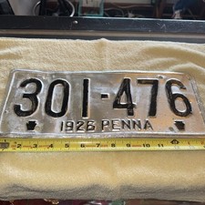 1926 Penna.Pa. License Plate Tag# 301-476 Expired Repaint As Shown picture