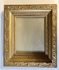 Antique Fancy Deep Gold Victorian Frame Floral Decoration 8 X 10 Rabbet picture