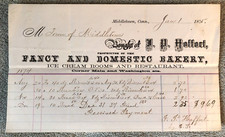 MIDDLETOWN CT 1875 BILLHEAD Fancy and Domestic Bakery, Ice Cream Rooms Main ST picture