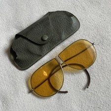 WWII WW2 GPO USN 1945 Foldable Pilot Aviator Glasses w/ Case Navy US Military picture
