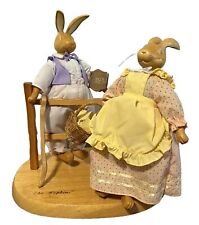 NOS 1991 Robert Raikes Original Wood Easter Bunnies The Hopkins Orig Box and COA picture