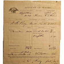 1872 Ship J.A. Thompson Wage Account – New Orleans to Russia Voyage picture