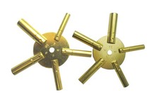 Universal Brass 5 Prong Clock Keys for Winding Clocks - Odd & Even Numbers - 2 picture
