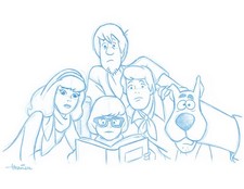 Scooby-Doo Convention Blue Line Sketch by Animator - Original Art Drawing - Rare picture