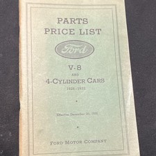 Ford Parts List V8 And 4 Cylinder Cars 1928-1932 Dec 20 1932 Ford Motor Company picture