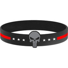 Thin Red Line Silicon Bracelet (RED) Fire Department, Fire Fighter Firefighter, picture