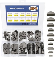 120pcs Woodruff Key Assortment Kit Half Moon Keyway Shaft Flywheel Keys picture