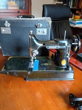 1951 Centennial Singer Featherweight 221 Blue Badge Sewing Machine Case WORKS picture