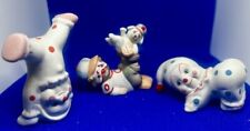 Vintage Ceramic Baby Clowns Playing with Puppy Figurine Lot of 3 picture