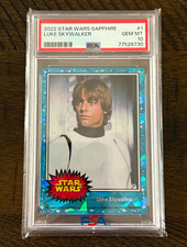2022 Topps Star Wars Chrome Sapphire Luke Skywalker #1 PSA 10 Gem Mint picture