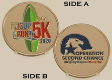 SUP Run 5K 2020 Operation Second Chance Heroes Challenge Coin 4#B picture