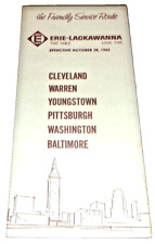 OCTOBER 1962 ERIE LACKAWANNA CLEVELAND PITTSBURGH WASHINGTON PUBLIC TIMETABLE picture