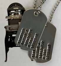 World War II Notched Dog Tags,  Dogtags with chains, Stainless Personalized picture