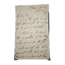 1848 Letter Signed by Earl of Bristol (Future 2nd Marquess Hervey) picture