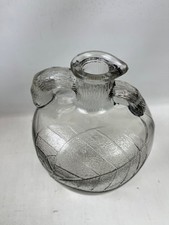 Vintage White House Vinegar Apple Jar Bottle Jug Dual Handled Flowers #9 Pint picture