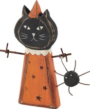Black Cat Figurine Primitives by Kathy Chunky Sitter Collectible Decor picture
