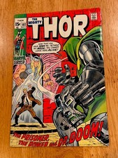 THOR #182 (Nov 1970 Marvel) THOR vs. DR. DOOM Sees his face unmasked picture
