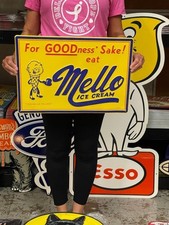 Antique Vintage Old Style Eat Mello Ice Cream Made USA picture