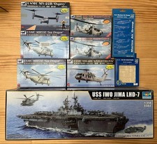 1/350 Trumpeter USS Iwo Jima LHD-7 and other plastic models Set. #3b8db8 picture