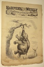 Nov 24, 1877 Harper's Weekly (Poor) Thomas Nast Republican Party Elephant, etc. picture