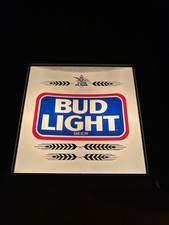 1986 Anheuser-Busch BUD LIGHT Budweiser Beer Lighted Sign w/ Pull Chain Works picture