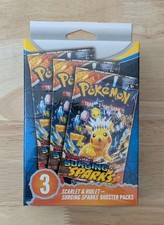 Pokemon Surging Sparks Hanger Box 3 Booster Packs Pikachu ex Factory Sealed New picture