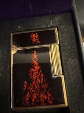 Line 2 Dupont Lighter Lacquer De Chin.   Black And Red picture