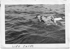LIFEGUARDS Vintage Old 1940s Photo Man Men Practicing Life Saving Swimmer Ocean picture