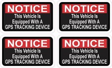 StickerTalk GPS Tracking Device Notice Sticker 2.5x1.5 Set of 4 picture