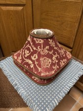 Vintage F Cooper Classic Scroll Lamp Shade Maroon Gold Pair 10.25x5.5” picture