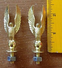 Metal Eagles - Trophy Parts - Crafts - Repurpose - Vintage Look - Hood Ornament picture
