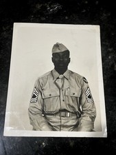 Vintage WW2 Korean War African American Soldier Photo Army Master Sergeant picture
