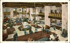 Memphis TN Hotel Lobby Hotel Peabody Curt Teich c1930s-40s Vintage Postcard picture