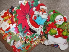 Vintage 70s-80s Christmas DIE-CUT Window-Wall Decor Lot of 17-UNUSED #2 picture