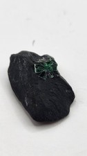 5g Rare Trapiche Emerald Crystal in Black Shale Matrix Specimen Boyaca 26mm picture