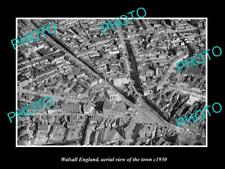 OLD 6 X 4 HISTORIC PHOTO OF WALSALL ENGLAND, AERIAL VIEW OF TOWN c1930 2 picture