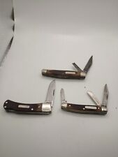 Vintage Schrade Old Timer Lot Of 3 Knives One With Broken Blade picture