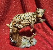 Home Interiors And Gifts Leopards Domain Porcelain Figurine Vintage Jungle Decor picture