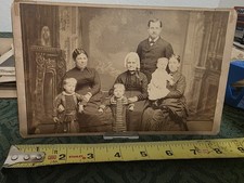 Antique 1890s Cabinet Card Post Civil War Era Family Photo Martinsburg WV picture
