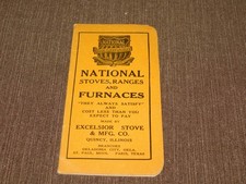 VINTAGE ADVERTISING NATIONAL STOVES RANGES and FURNACES QUINCY ILL BOOKLET picture